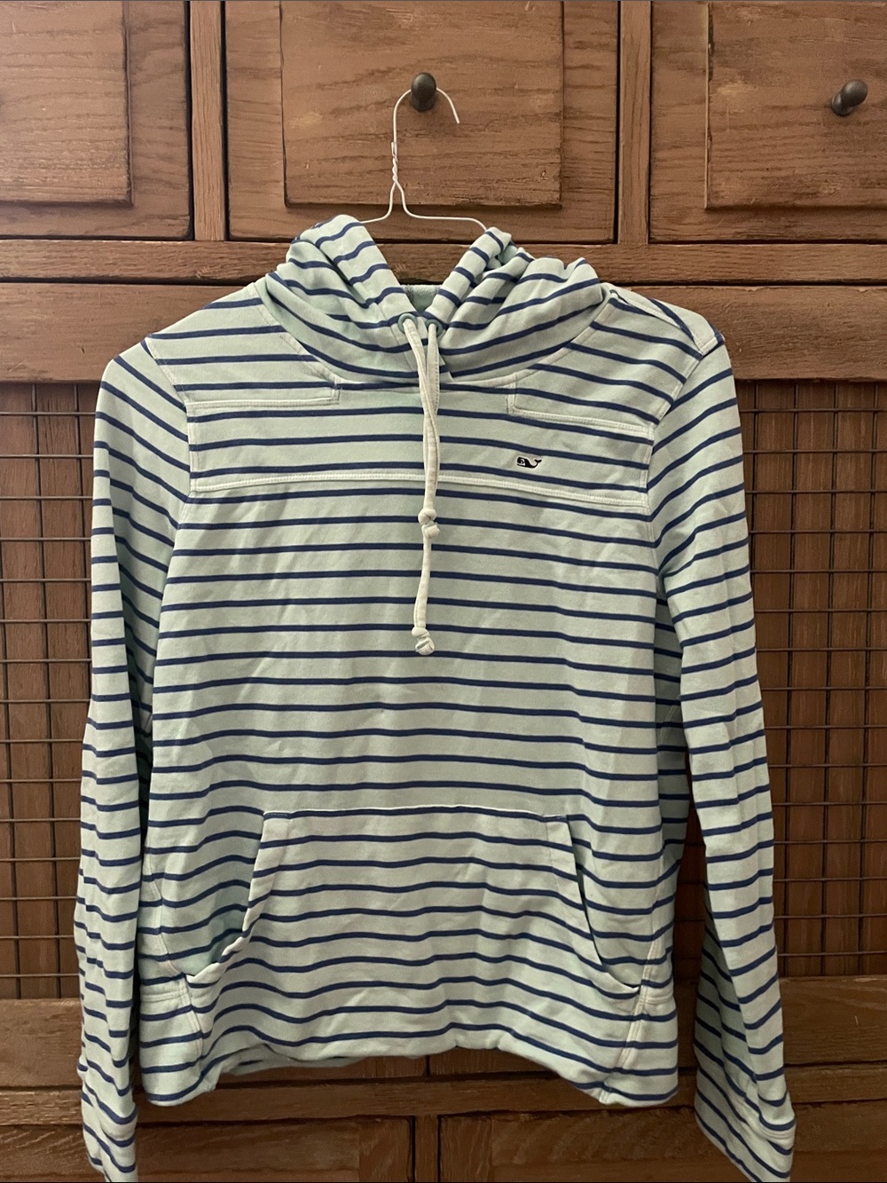 Vineyard Vines Striped Hooded Pullover with Drawstring